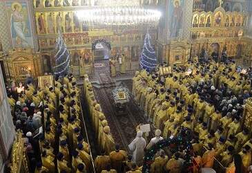 Богослужение духовенства Белгородской митрополии